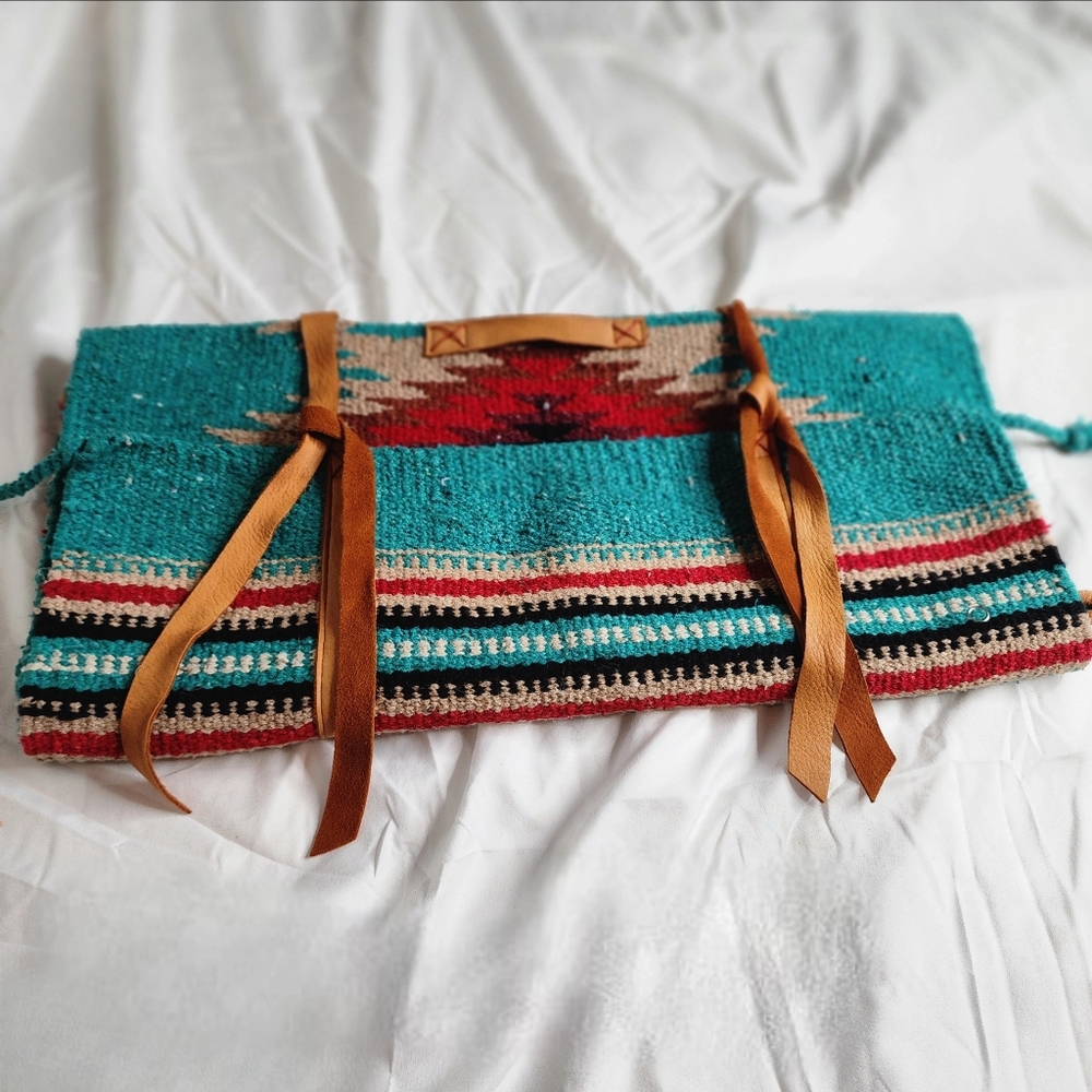 Fawn and Cub on the go changing yucca mat and blanket - southwestern print